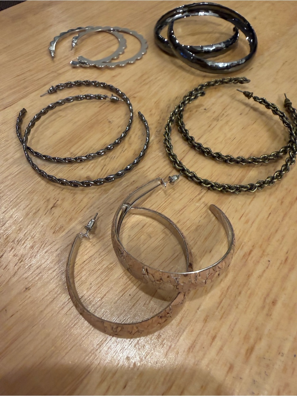 Mixed Metal Hoop Earring Set - Gold and Silver Tones